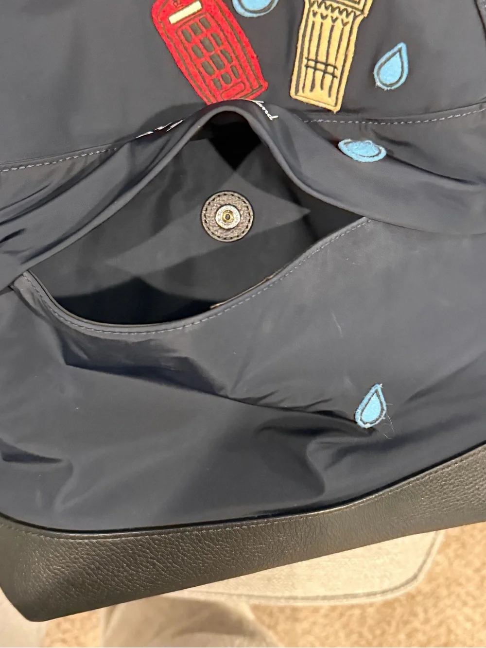 Burberry Navy Backpack with London Patch Motifs